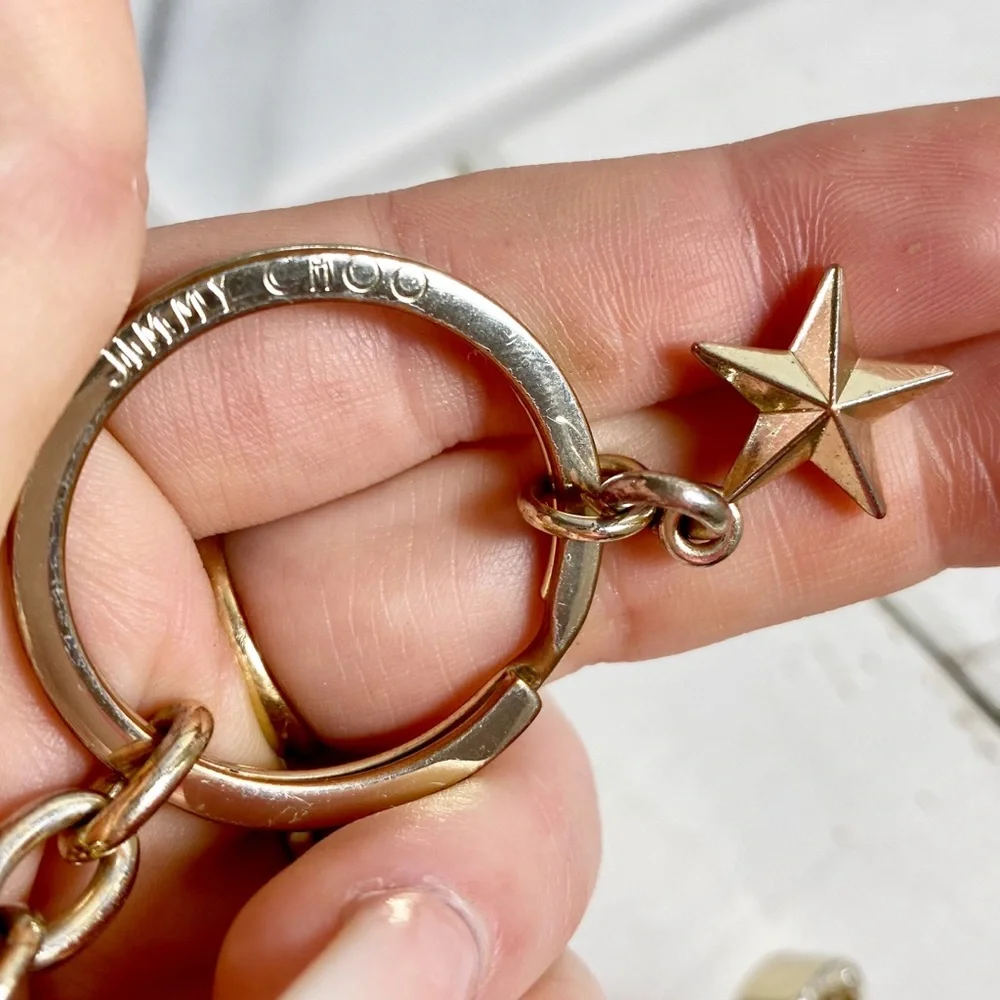 Jimmy Choo Crystal Logo Bag Charm/Keychain